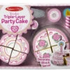 Melissa & Doug Triple-Layer Party Cake - Wooden Play Food -Toy Series 4069 2